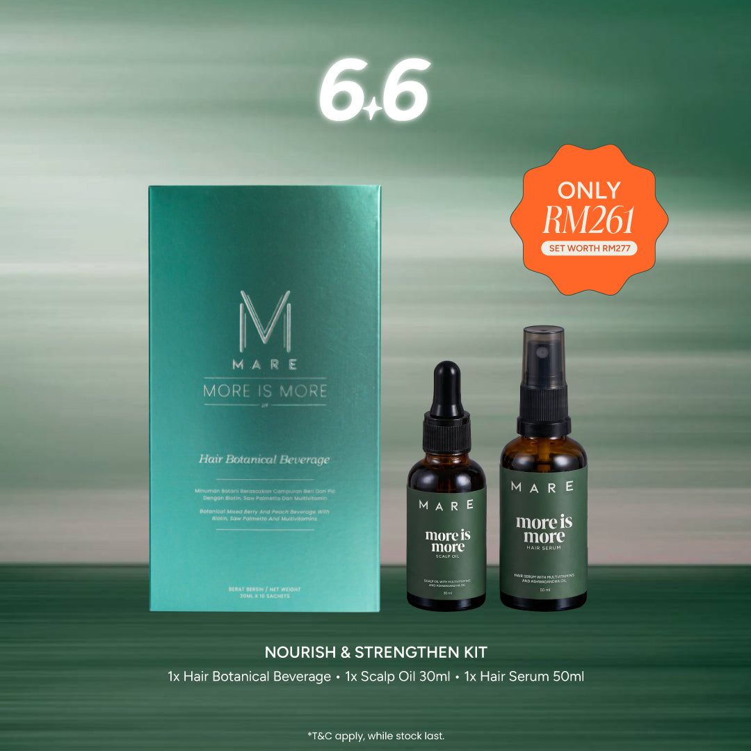 NOURISH & STRENGTHEN KIT Scalp Oil + Hair Serum + Hair Botanical Beverage