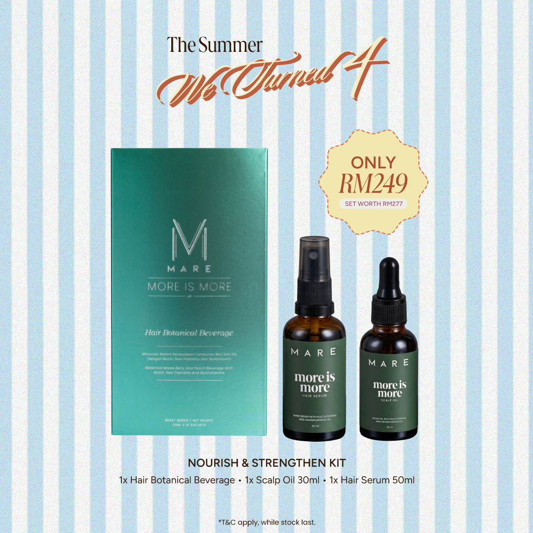 NOURISH & STRENGTHEN KIT Scalp Oil + Hair Serum + Hair Botanical Beverage