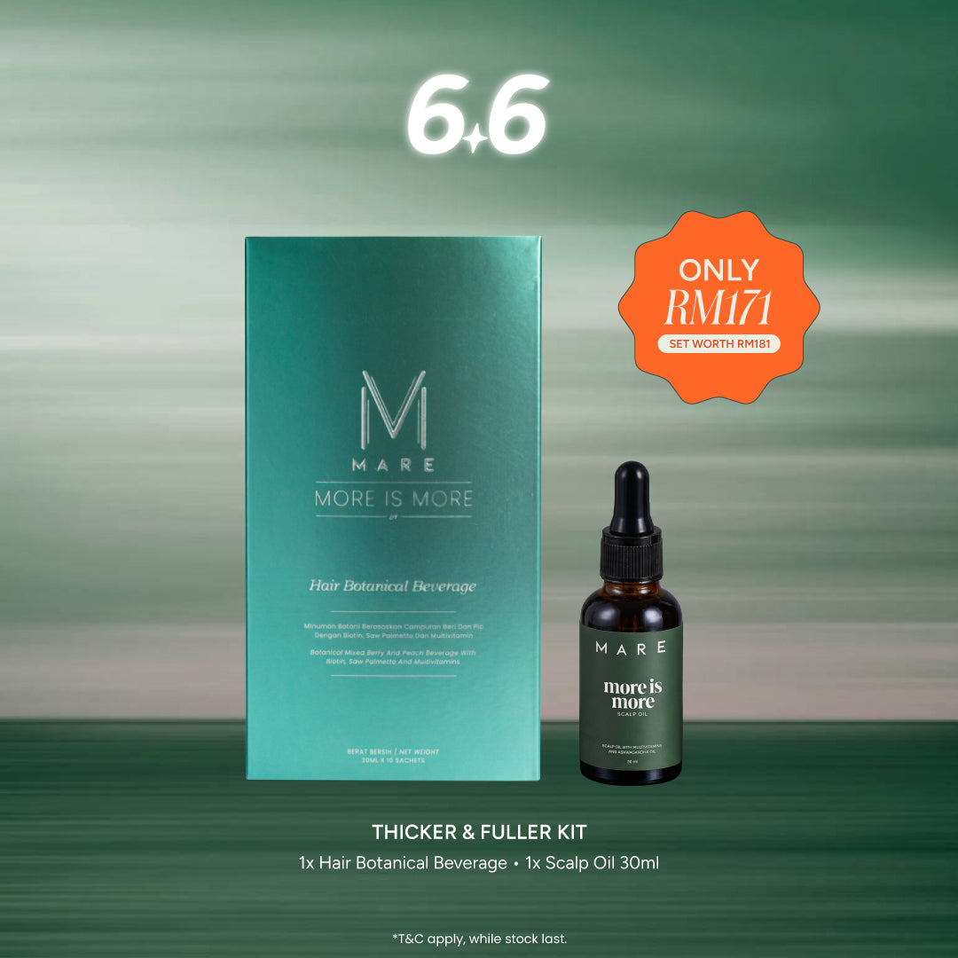 THICKER & FULLER KIT Hair Botanical Beverage + Scalp Oil