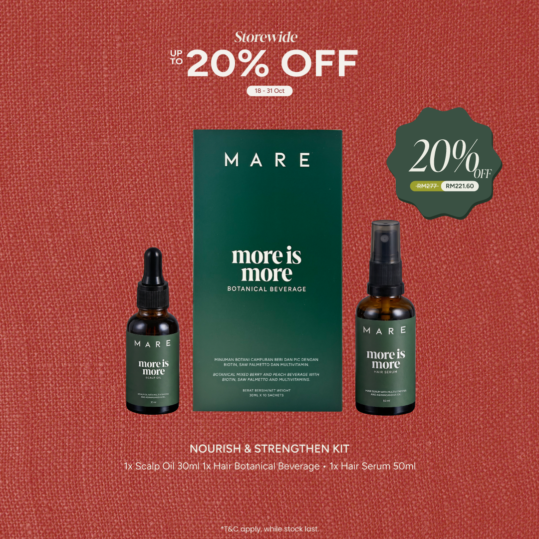 NOURISH & STRENGTHEN KIT Scalp Oil + Hair Serum + Hair Botanical Beverage